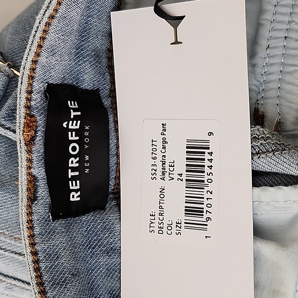 Retrofete Alejandra Cargo Pant in Vintage Celeste Size 24/27 - Picture 14 of 16